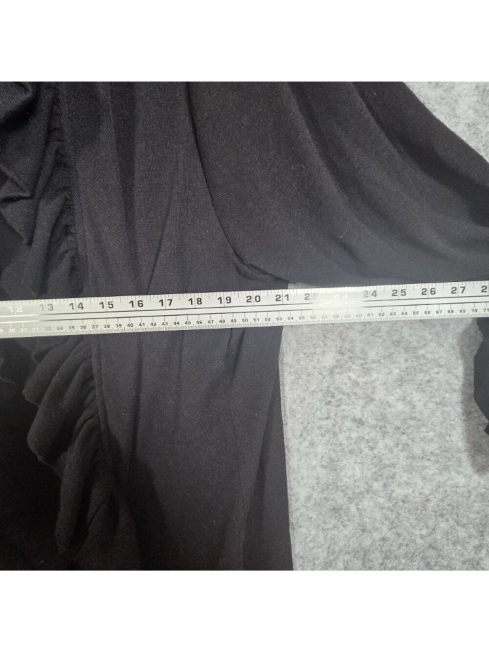 Antthony Cardigan Black Open Front Ruffle Midi Length Classic 2X Plus Size - Picture 4 of 10